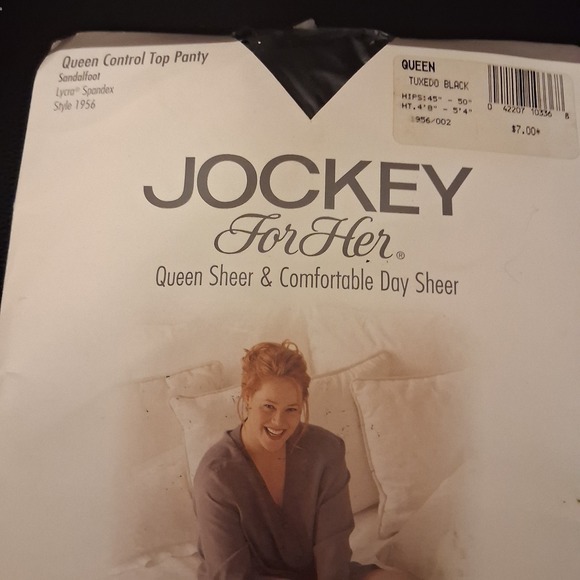 Jockey Accessories - Vintage 90s NOS Jockey For Her Queen Control Top Pantyhose Tuxedo Black Queen‎